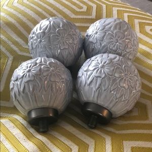 Set of 4 Anthropologie Grey Finials